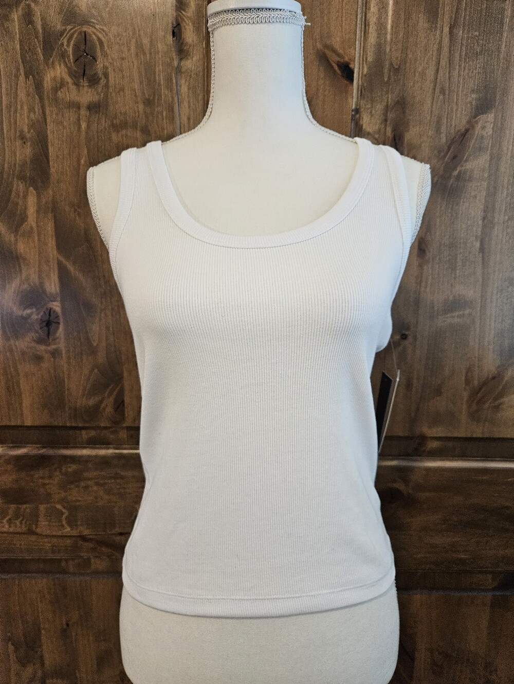 Truth By Republic White Ribbed Tank Top